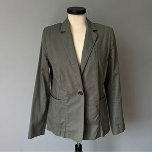 CABI style #207 Olive Khaki Army Green Stretch Blazer Size Medium